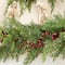 Glitzhome® 9ft Christmas Greenery PE Cedar Garland with Red Berries